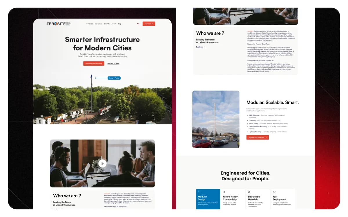ZeroSite smart infrastructure website
